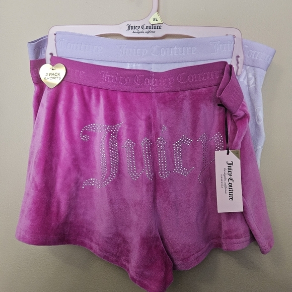 NWT Juice Couture Pack Of 2 Sleep Shorts Women's Size XL Pink And Lavander - Picture 1 of 4